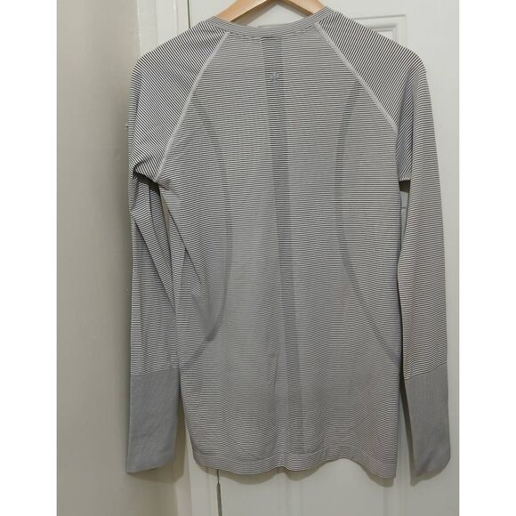 Lululemon women size 12 swiftly tech 2.0 longsleeve run shirt black white - Picture 4 of 5
